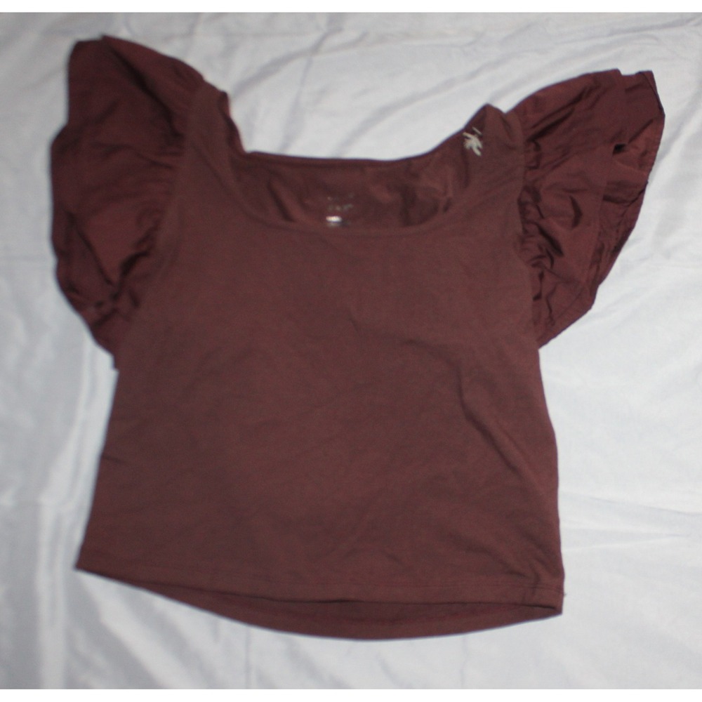 Women's Flutter Sleeve Tank Top - A New Day - brown L